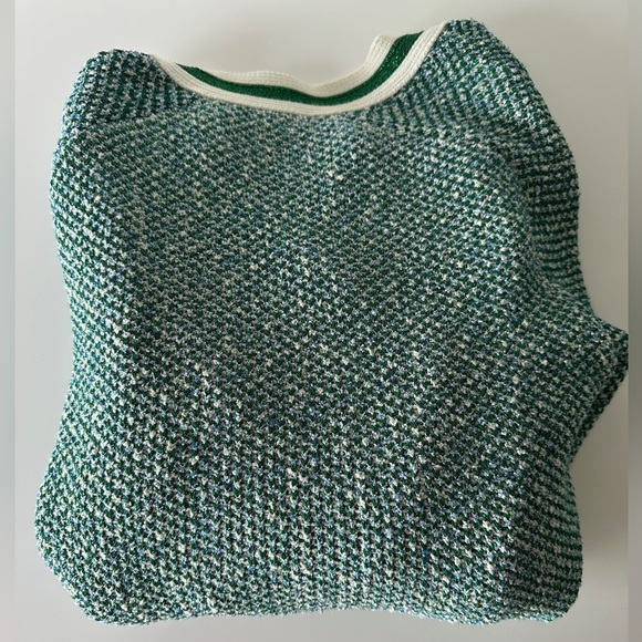 Maje Maitresse Metallic Green Threaded Cardigan with Gold Accents - Picture 10 of 10